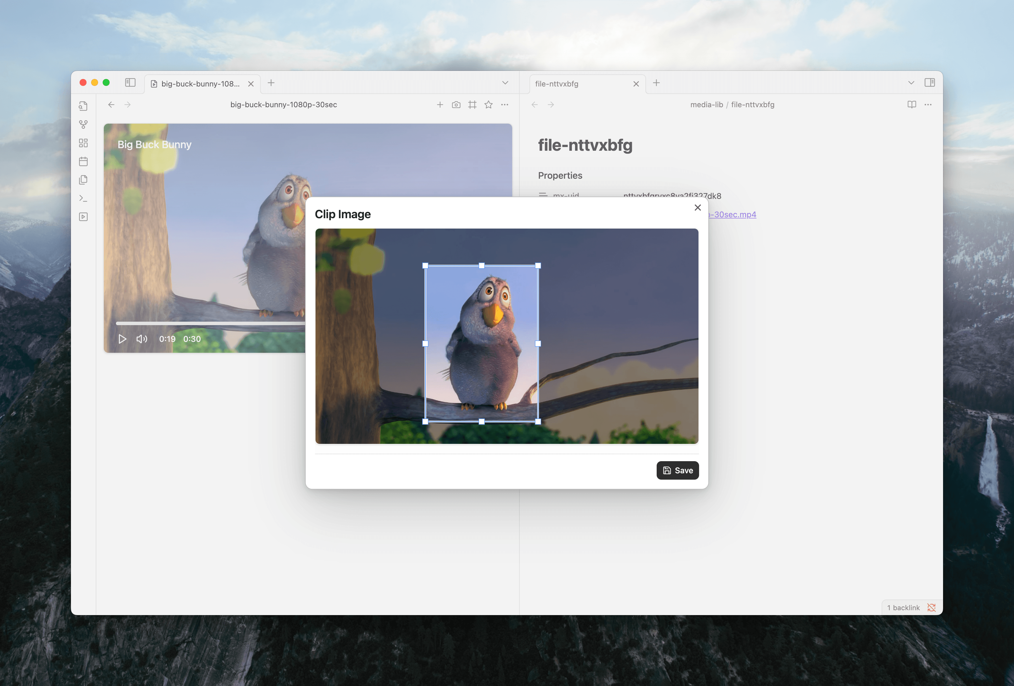 Clipping a screenshot