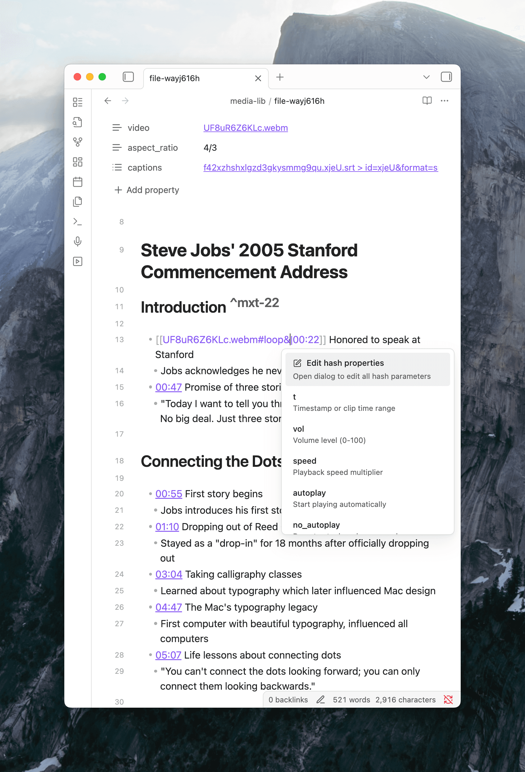 hash property suggestion